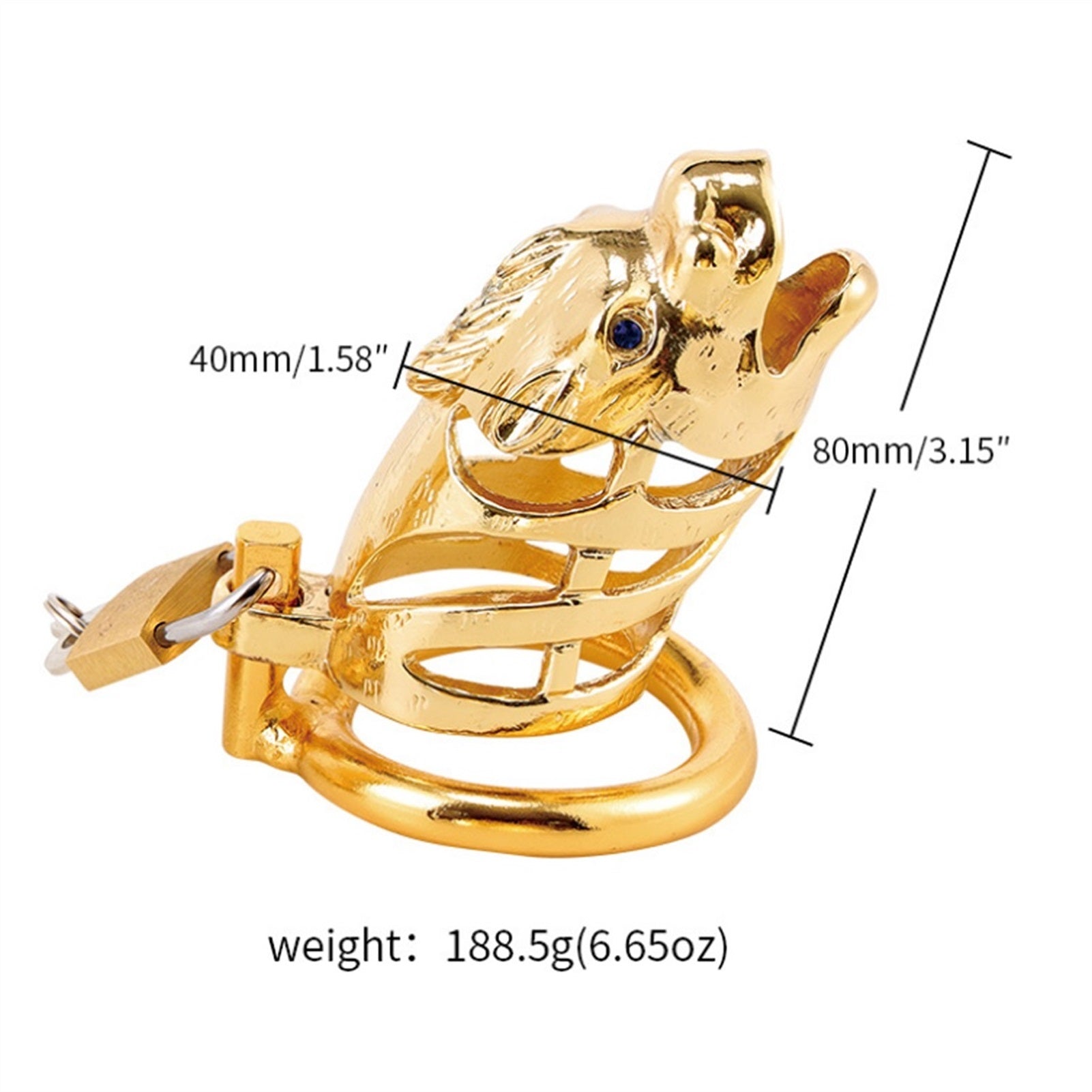 Horse Head Metal Chastity Lock Male Appliance Peni