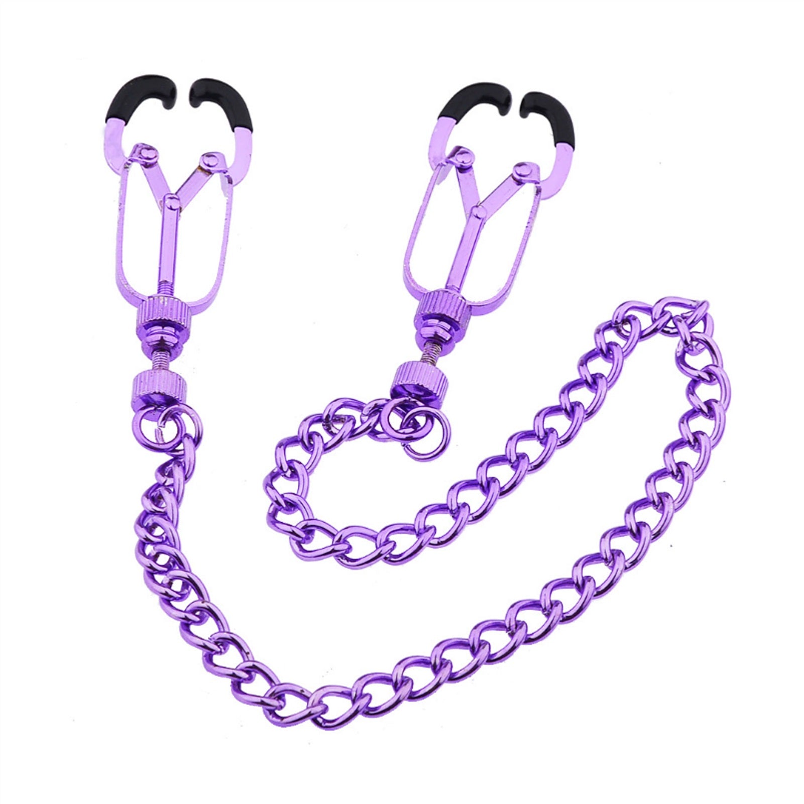 Metal Purple Mimi Clip Nipple Clamps With Black Ba