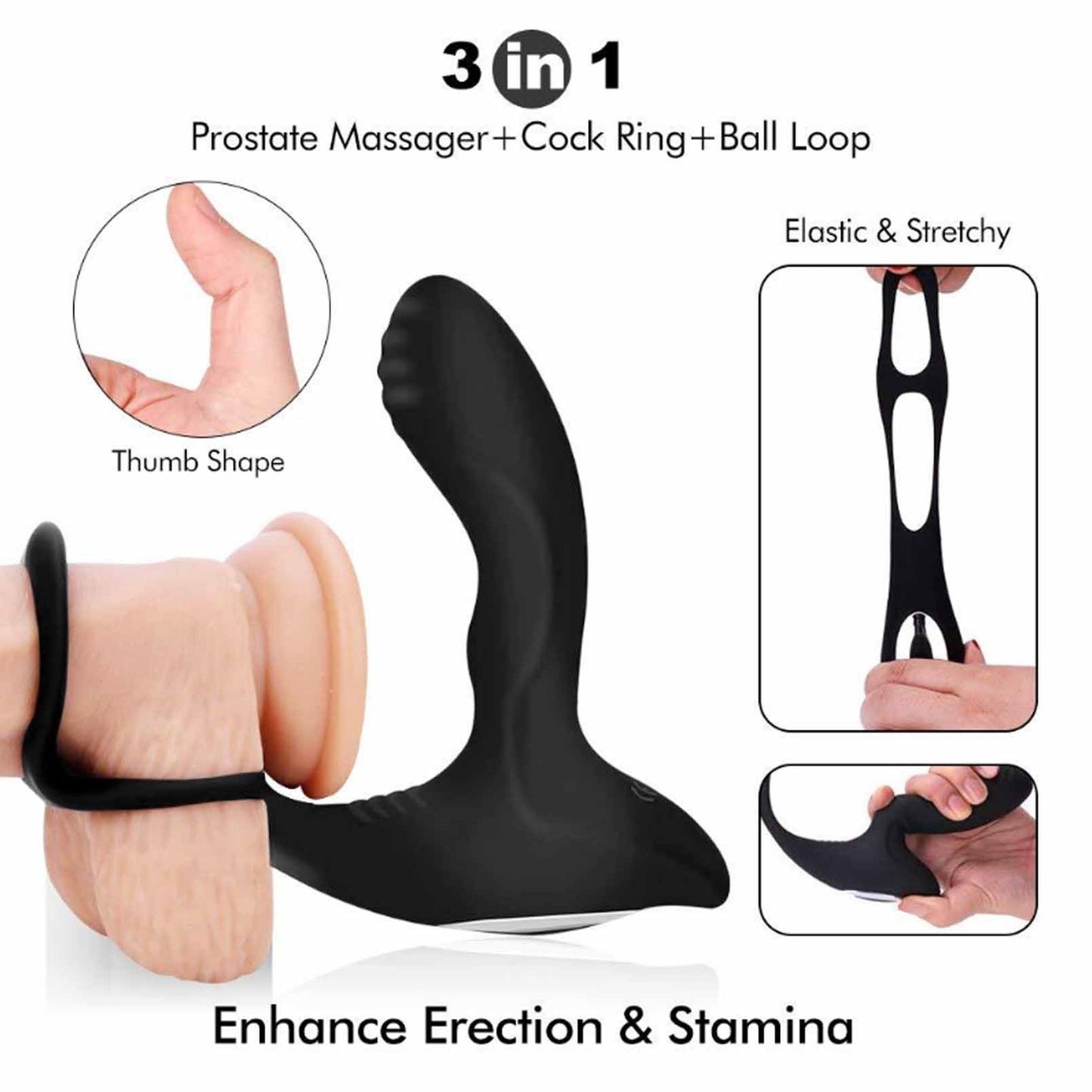 Wave-Motion Vibrating Prostate Massager Remote Con