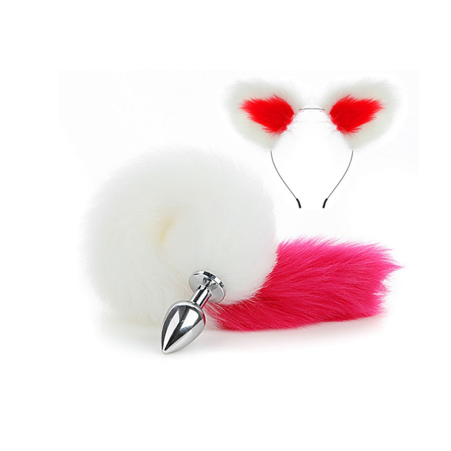 Faux fox tail anal plug ear hairpin set cosplay ad