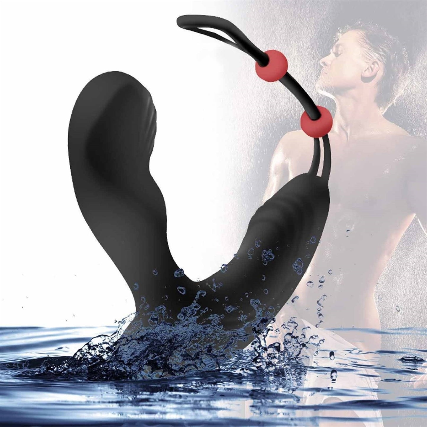 Male Prostate Massager Anal Vibrator with Penis Ri