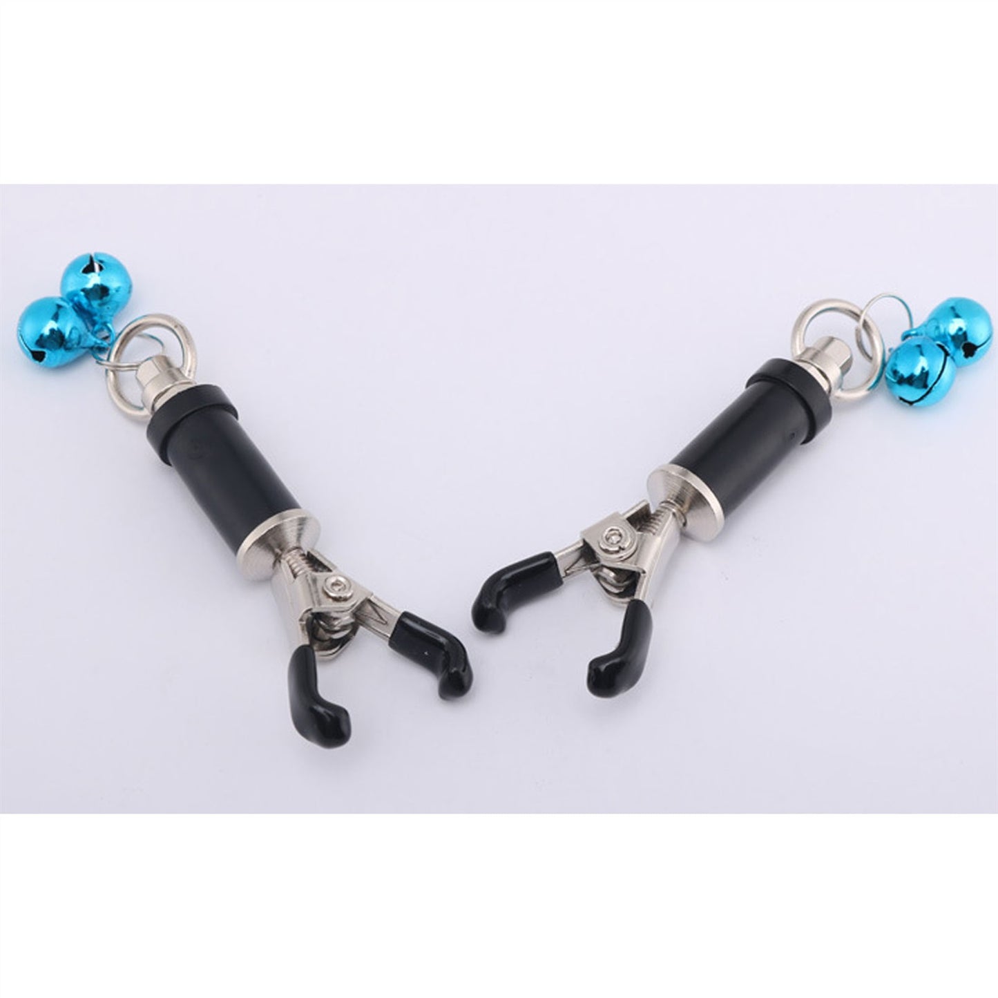 Bells Metal Mimi Clip Nipple Clamps With Black Bal