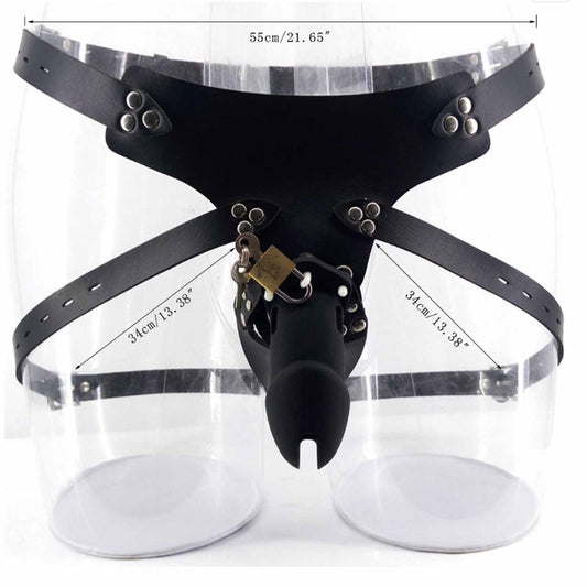 Women's Underwear Bound Chastity Belt PU Leather U