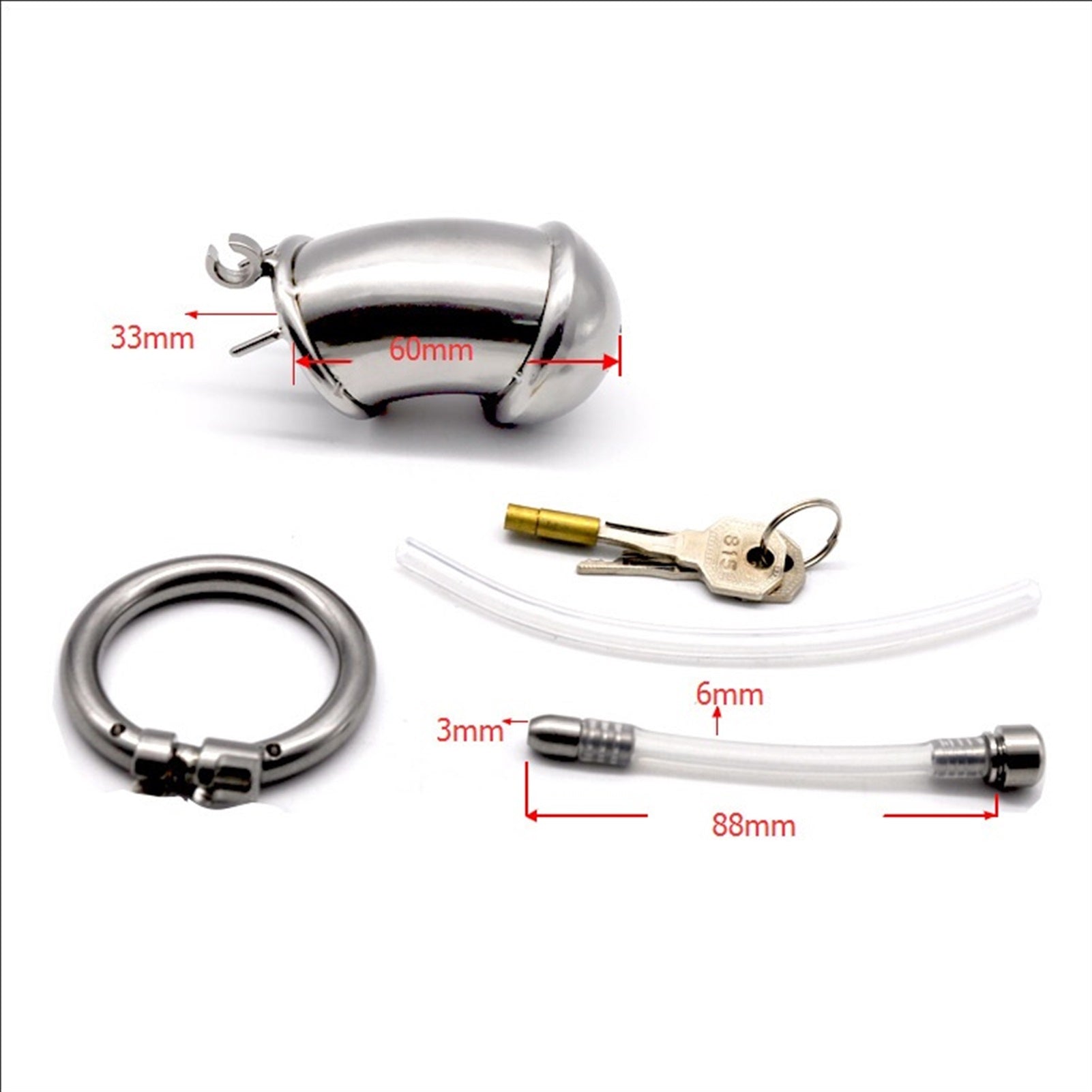 Medical Grade Stainless Steel Chastity Device Male