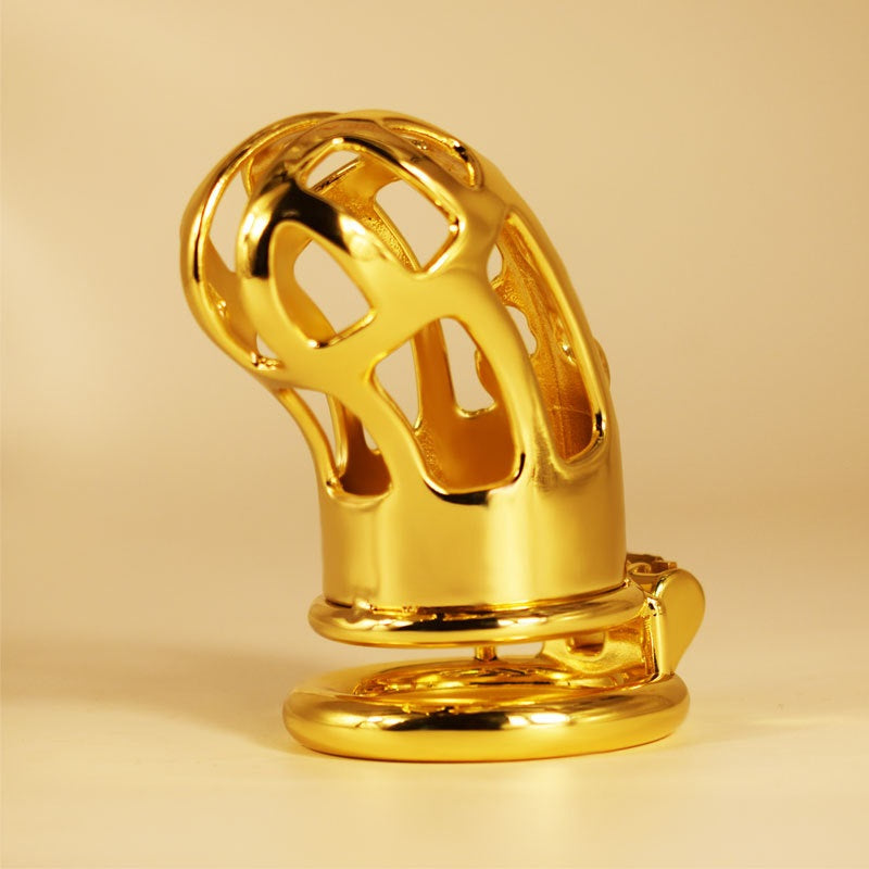 Golden penis cage stainless steel lengthened male 