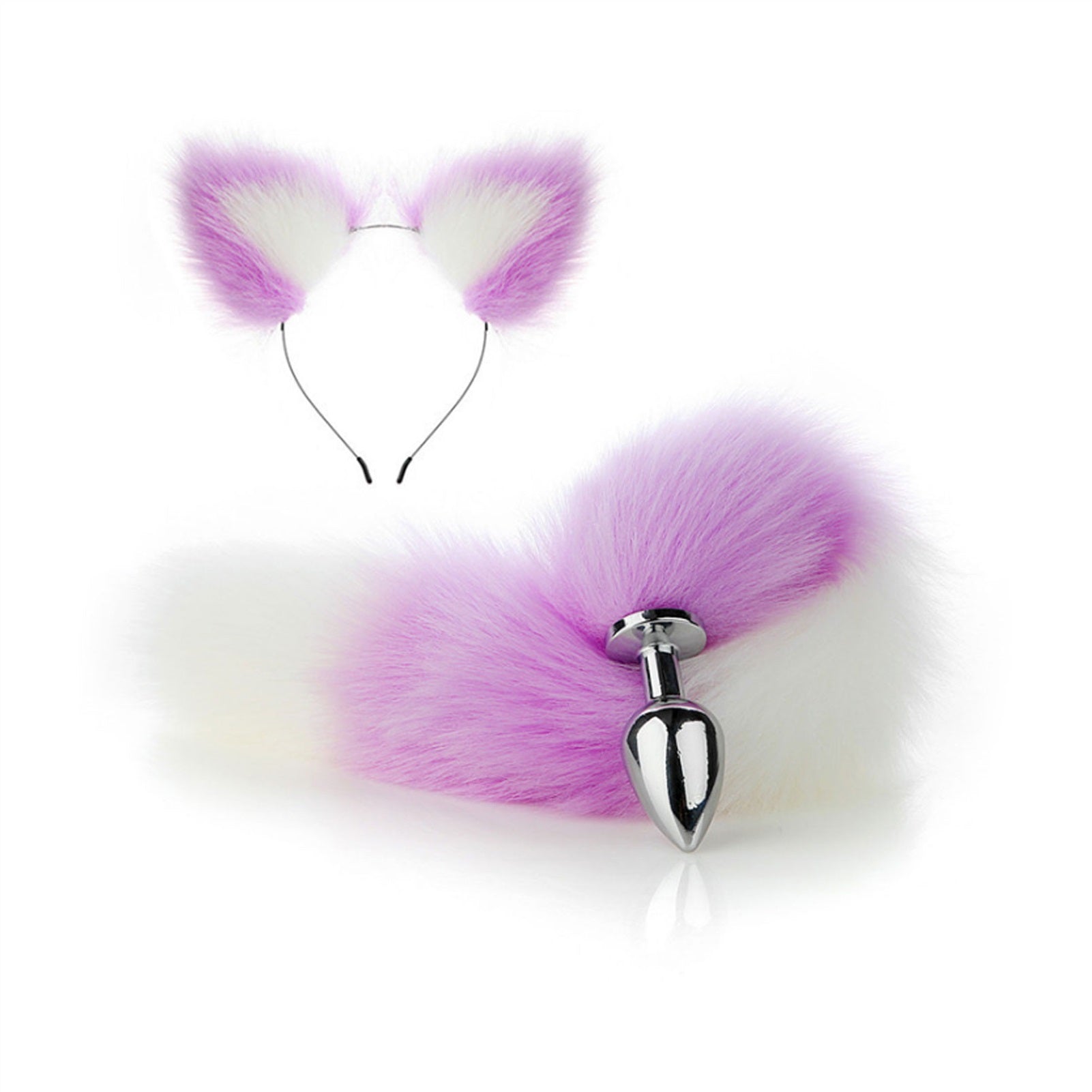 Faux fox tail anal plug ear hairpin set cosplay ad