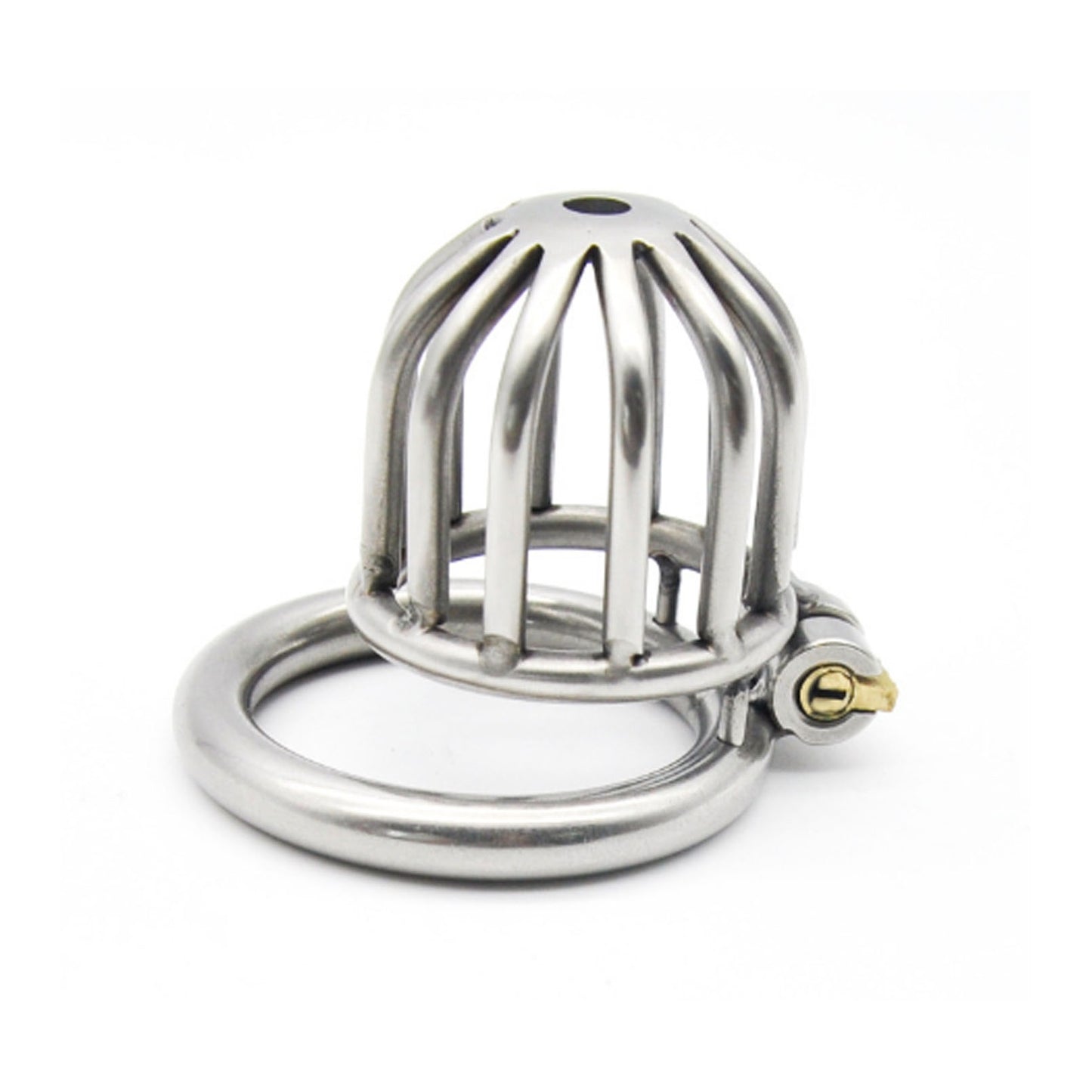 Stainless Steel  Chastity Lock With Catheter For M