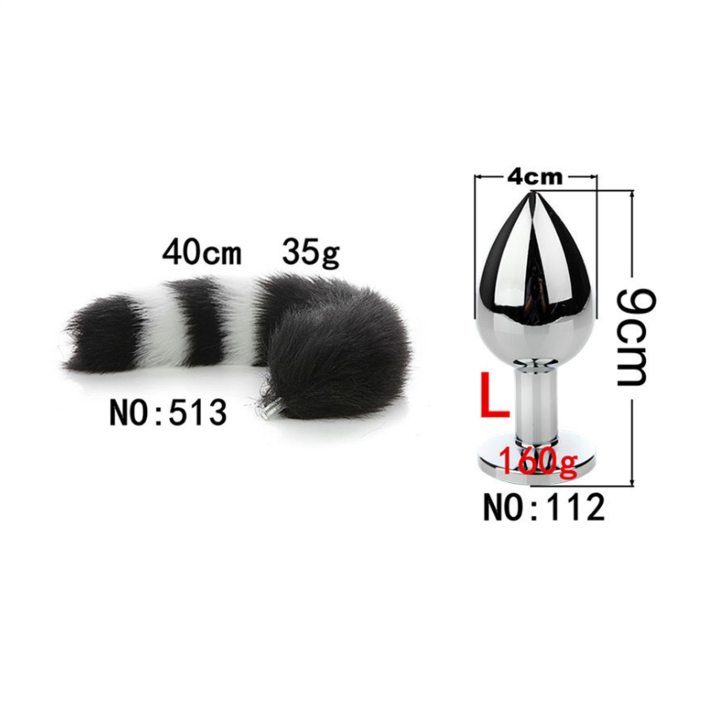 Removable Imitation Fox Tail Anal Plug For Couple 