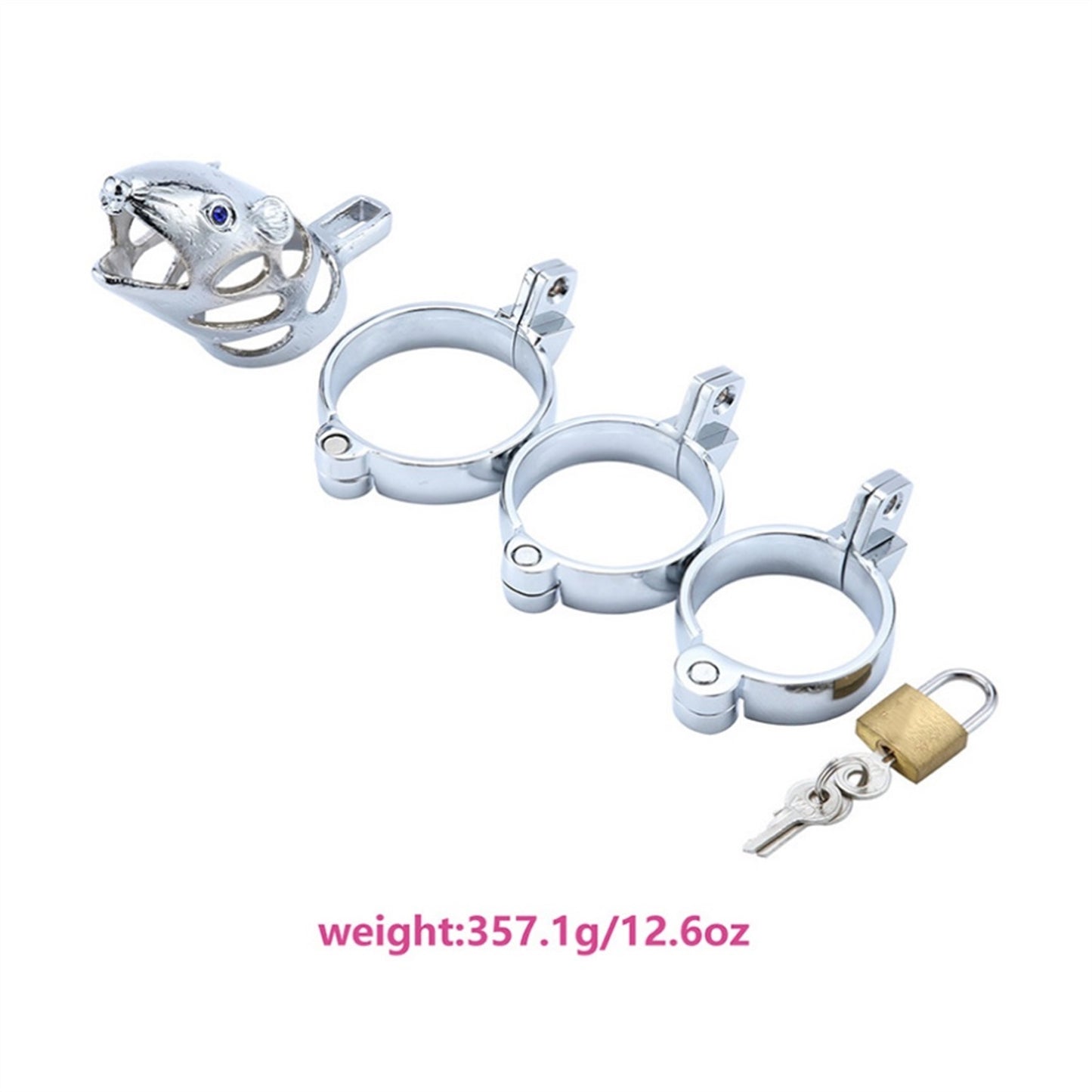 Mouse Head Metal Chastity Lock Male Appliance Peni