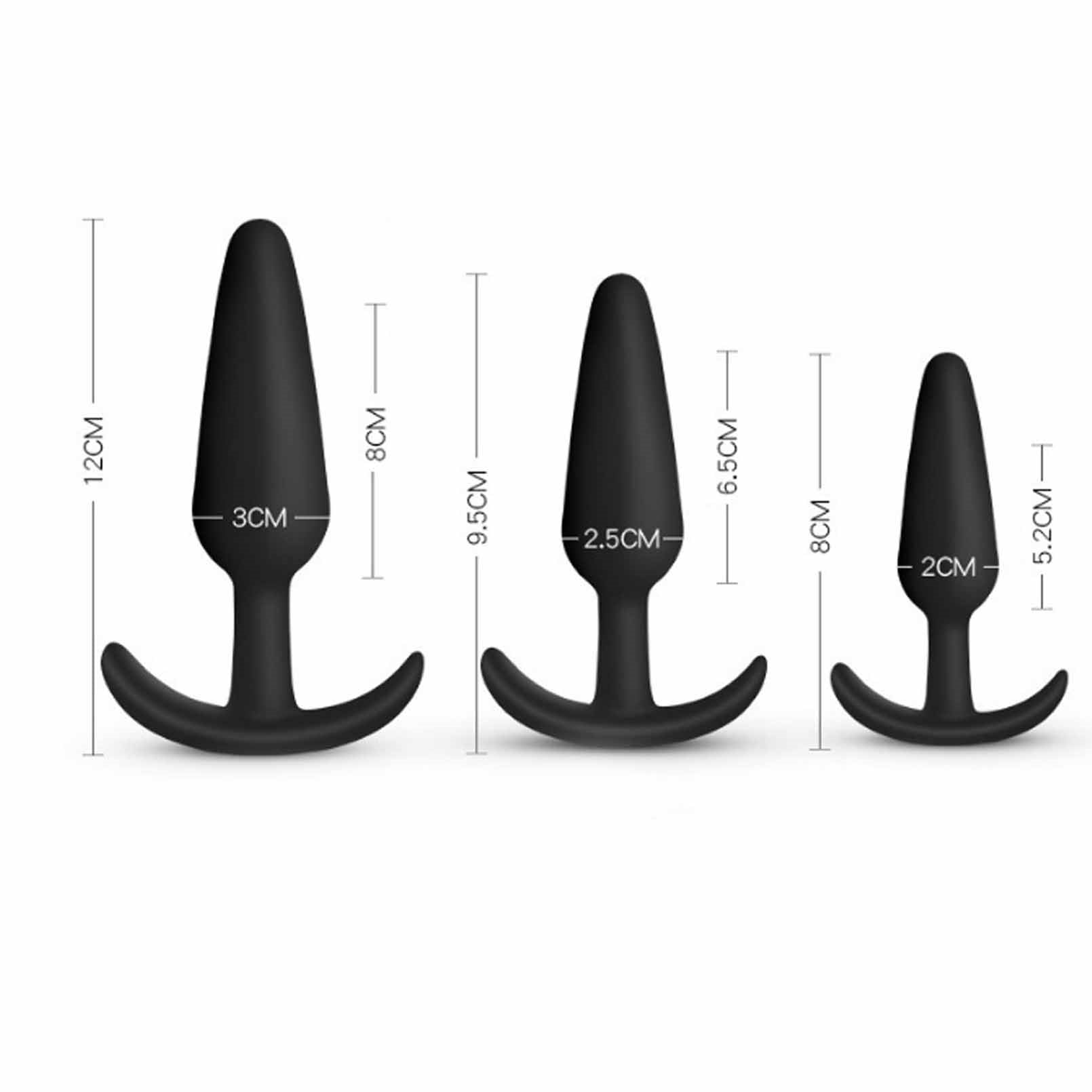 3 Pcs Vibrating Butt Plug Set Anal Plug Training K