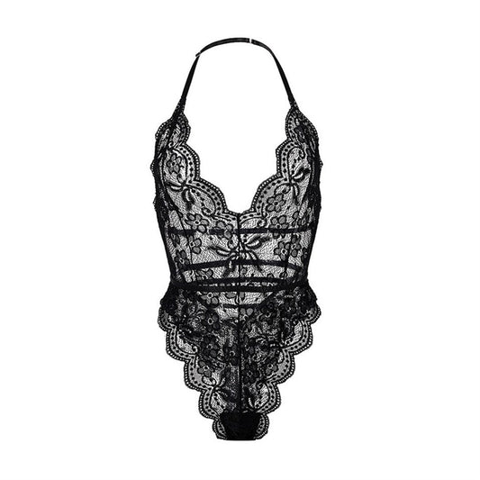 Sexy Dress Sleepwear Lace Jumpsuit With Hidden Buc