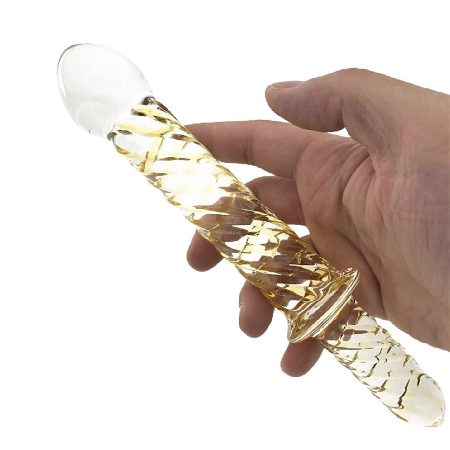 Yellow Screw Glass Crystal Penis Adult Products Ic