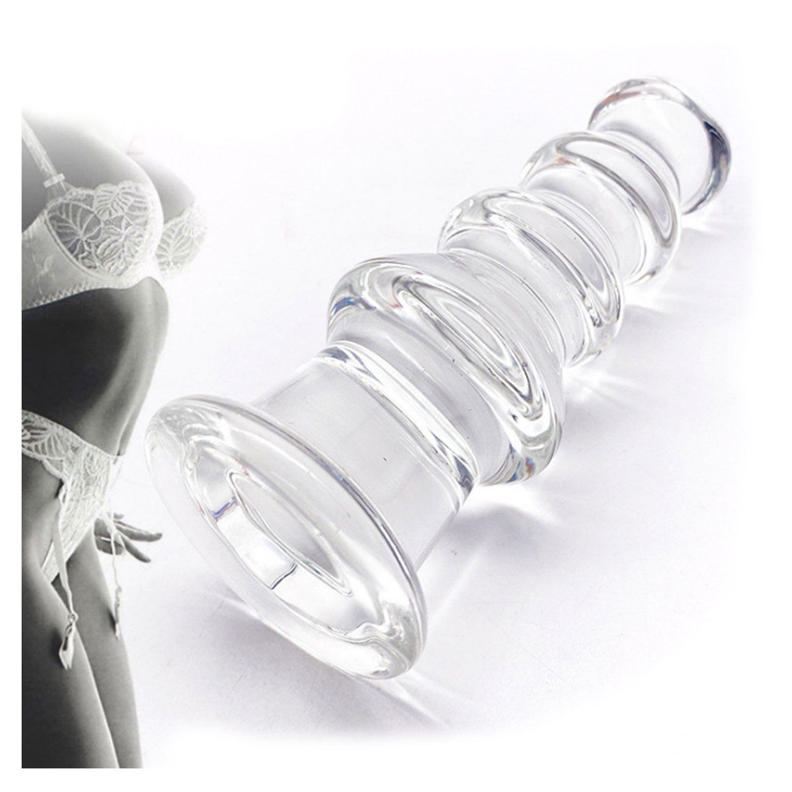 Crystal Glass Adult Toy Metal Anal Plug Ring For C