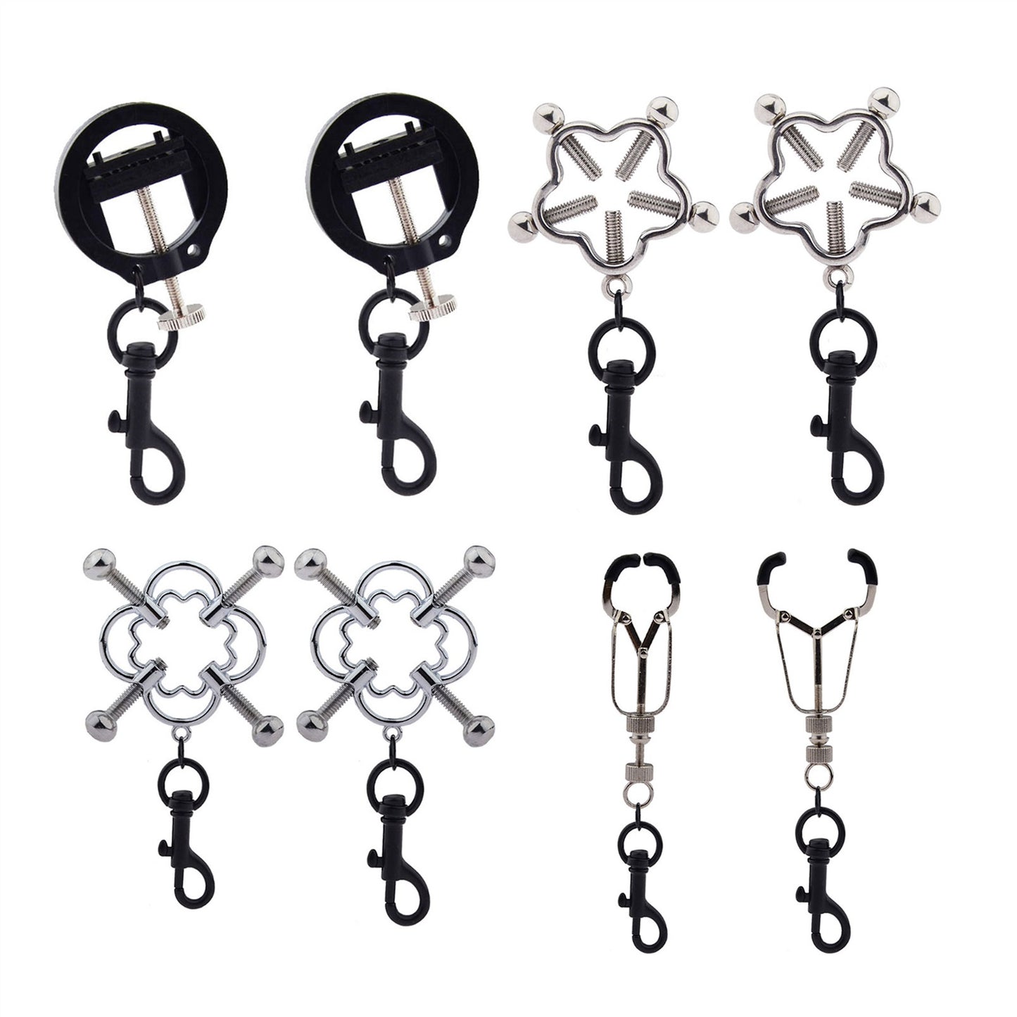 Black Hook Metal Mimi Clip Nipple Clamps With Blac