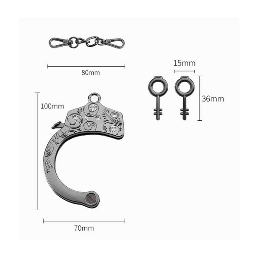 Gun Color Metal Handcuffs With Drill Cosplay Of Po