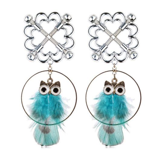 Owl Metal Tassels Pendant Nipple Clamps Clit Clamp