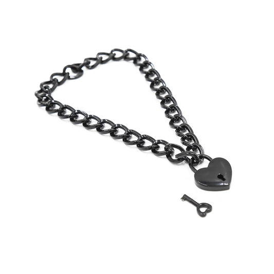 Chain Neck Sleeve Heart Shaped Lock Cuffs Necklace