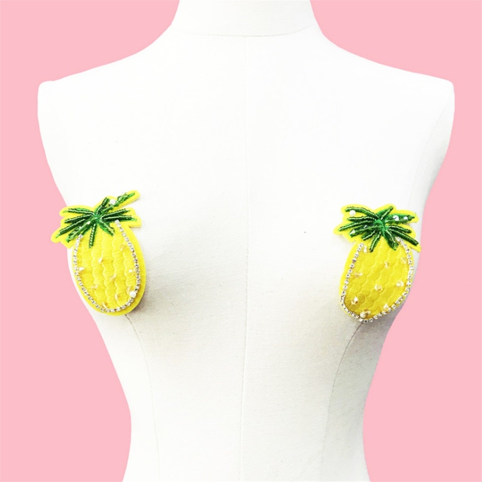 Fruit Cute Embroidered Pineapple Nipple Cover Brea