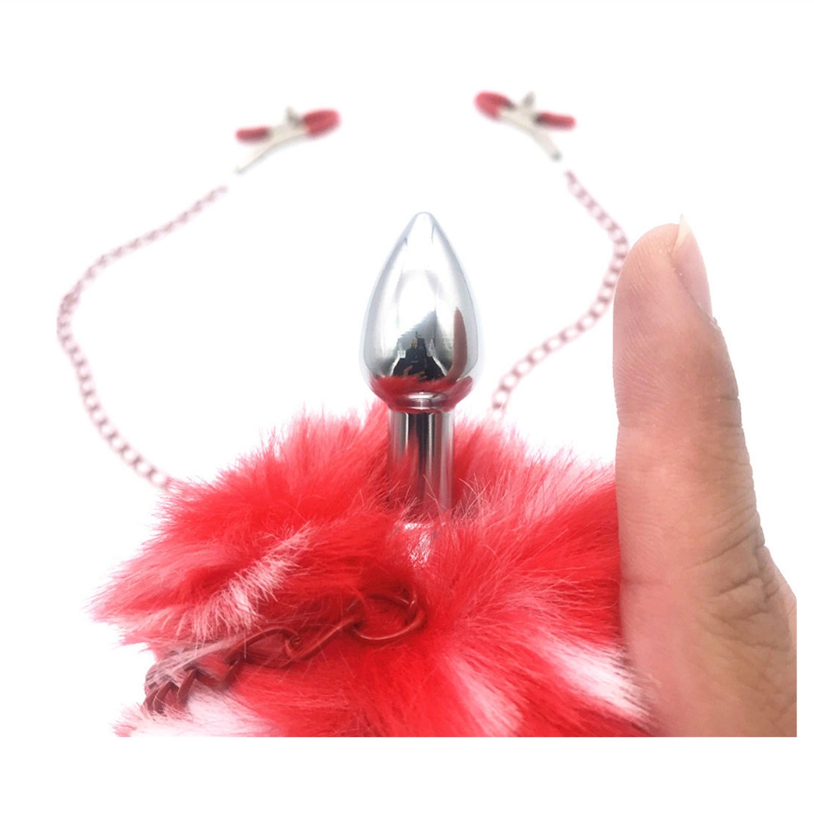 Long Chain Metal Clip Nipple Clamps With Screw Pie