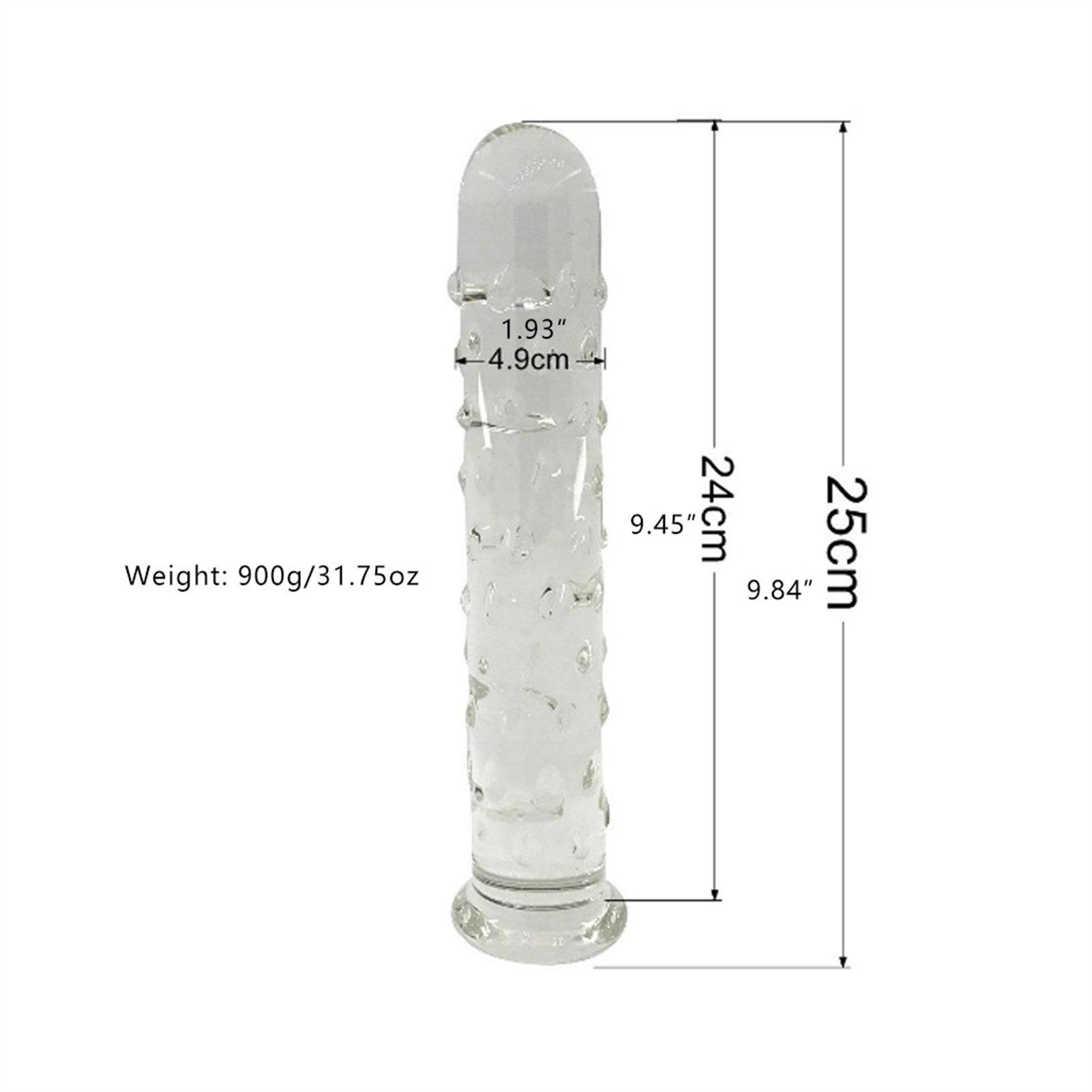 Super Large Adult Glass Crystal Penis Ice Fire Sti