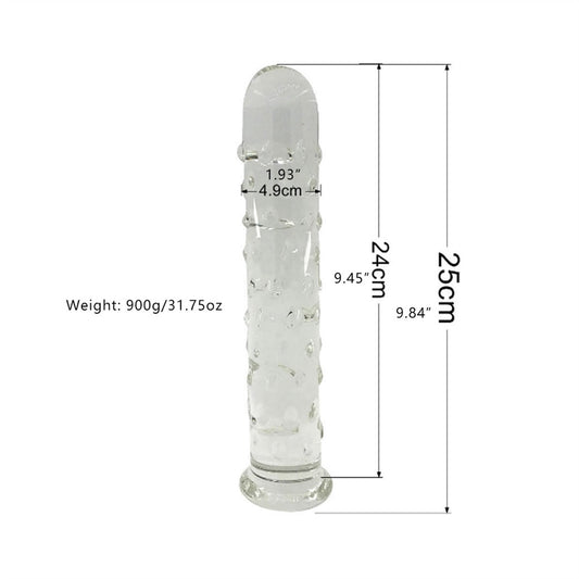 Super Large Adult Glass Crystal Penis Ice Fire Sti