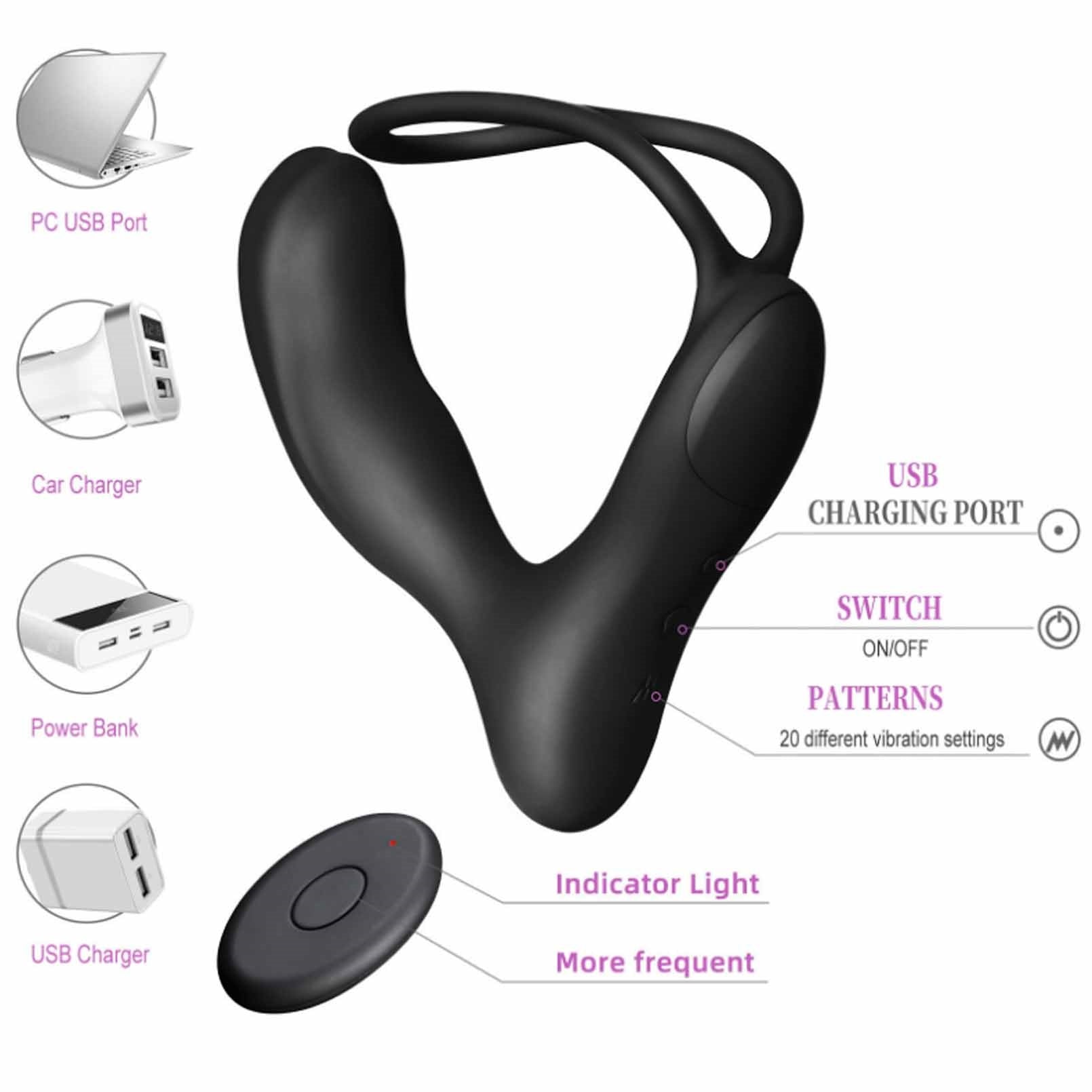 Vibrating Cock Ring with 10 Modes Clitoral Stimula