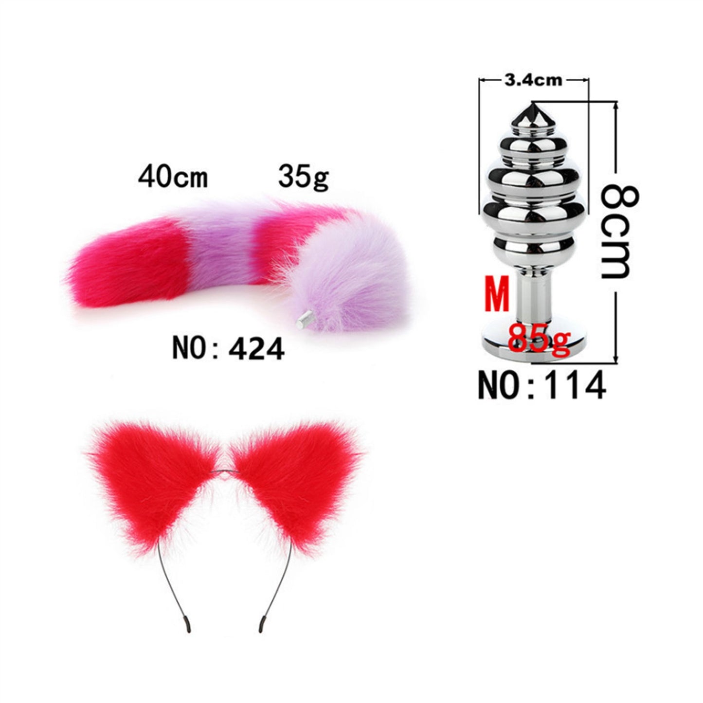 Faux Fox Tail Anal Plug Ear Hairpin Set Cosplay Ad