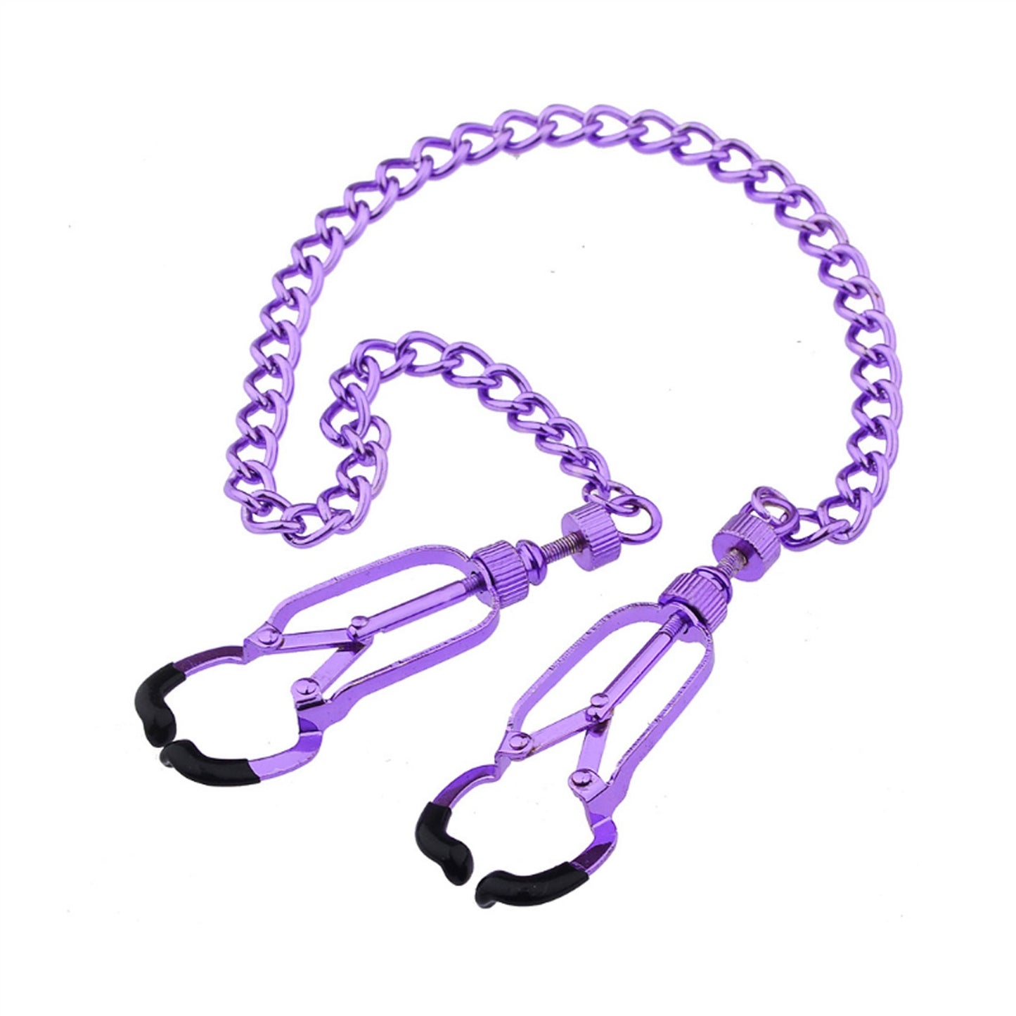 Metal Purple Mimi Clip Nipple Clamps With Black Ba