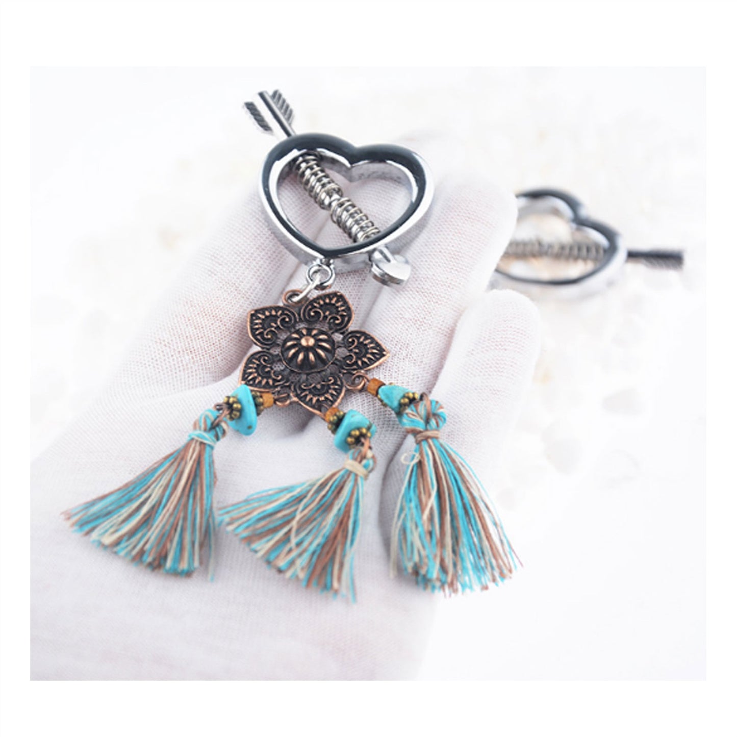 Sakura Tassel Metal Tassels Pendant Nipple Clamps 