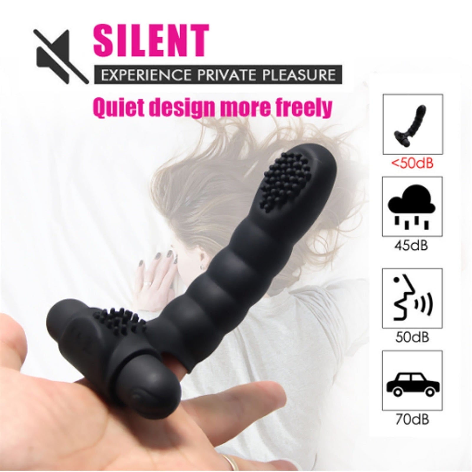 Female rechargeable silicone finger cots vibrating