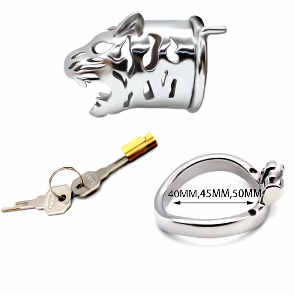 Metal Penis Annulus Cage Padlock Chrome Plated Sta