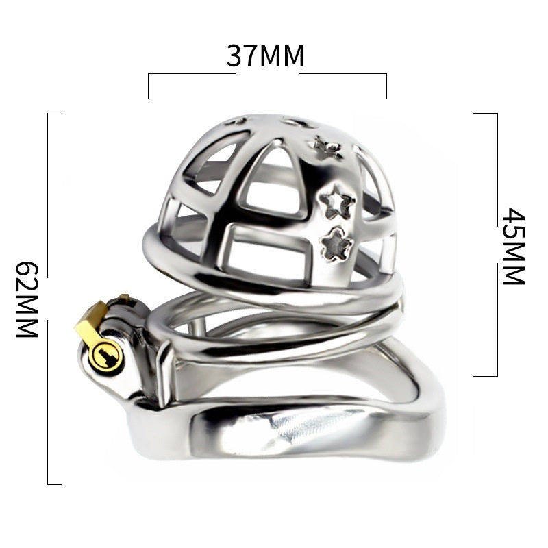 Stainless Steel Male Chastity Device Ergonomic Des