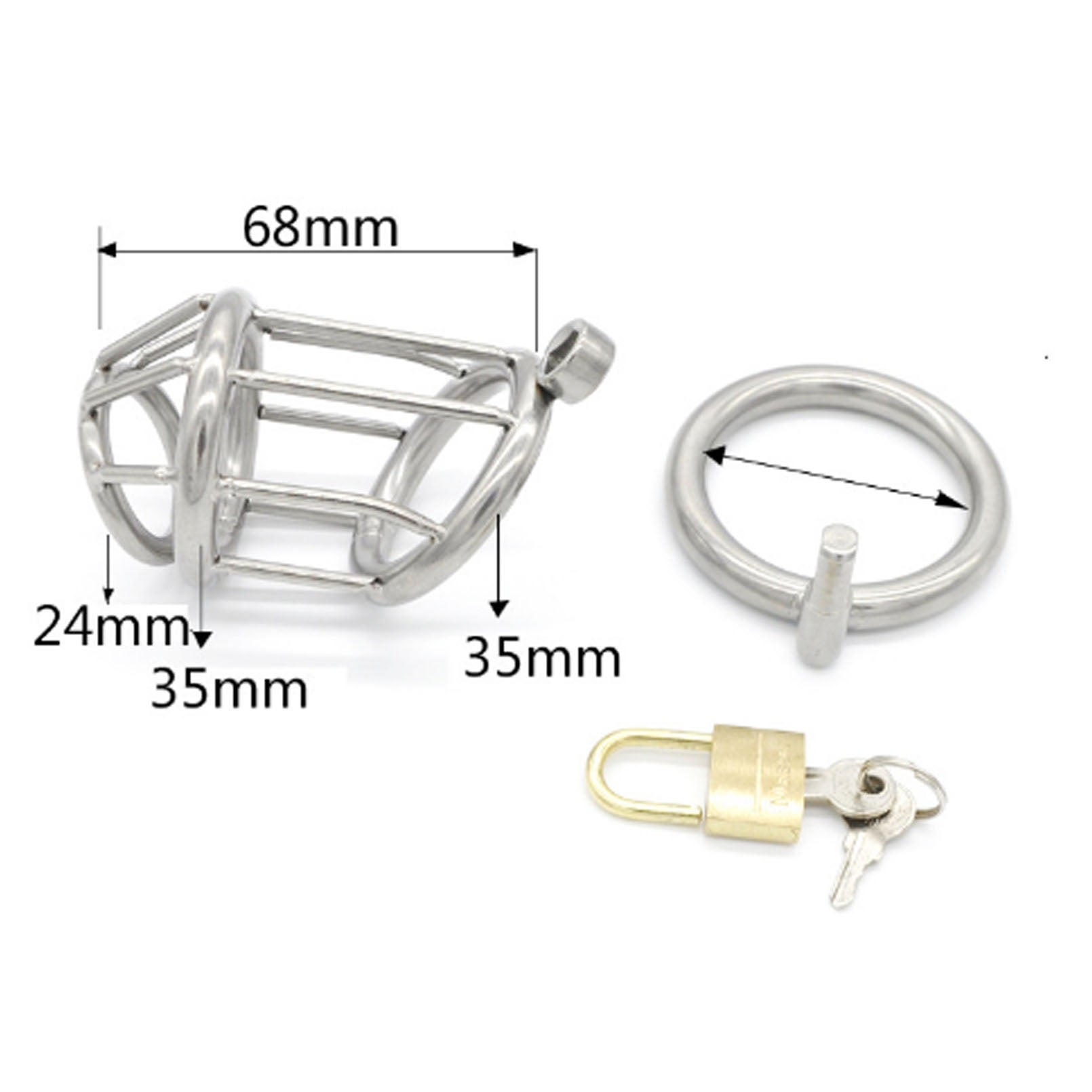 Stainless Steel Protection Cage Lock For Men Bindi