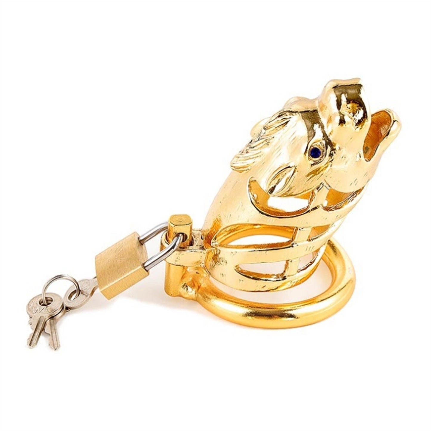 Horse Head Metal Chastity Lock Male Appliance Peni