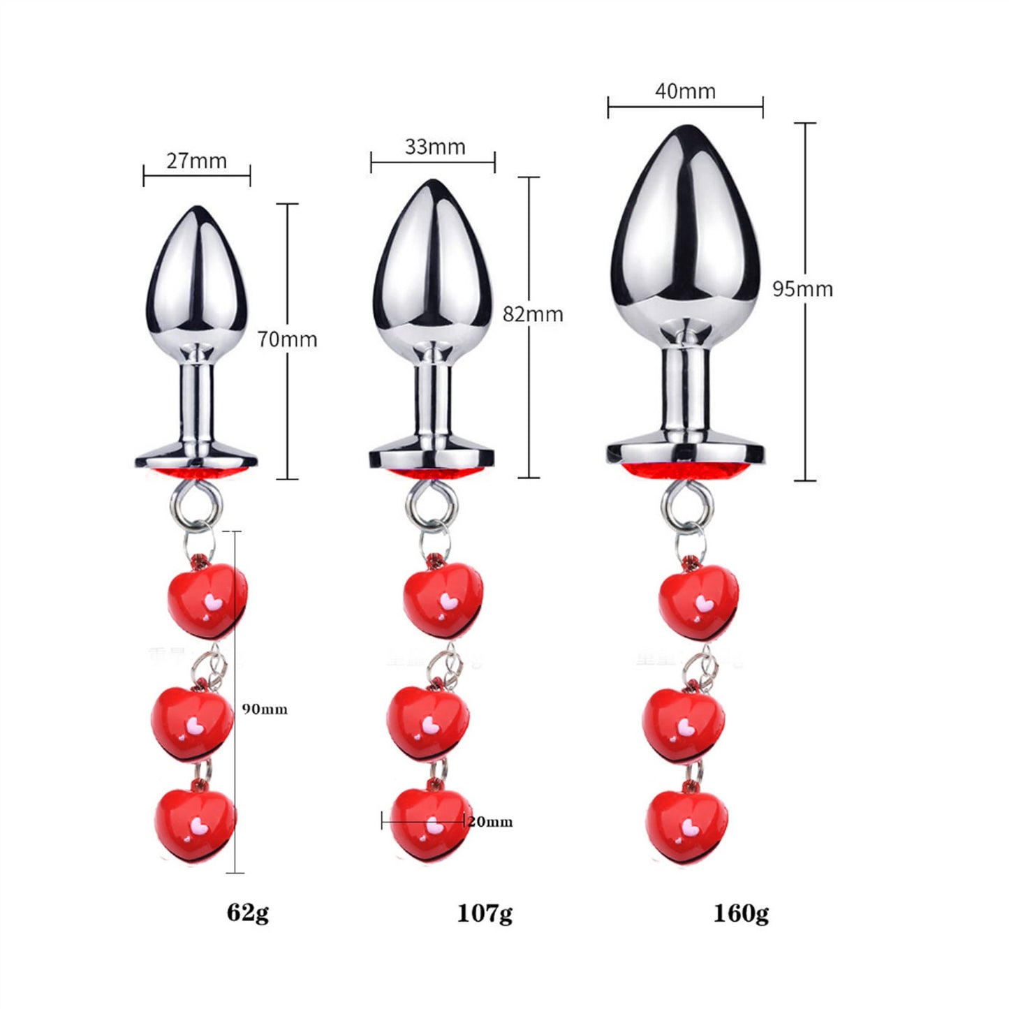 Bell Heart Shape  Anal Plug Ring For Couple Game B