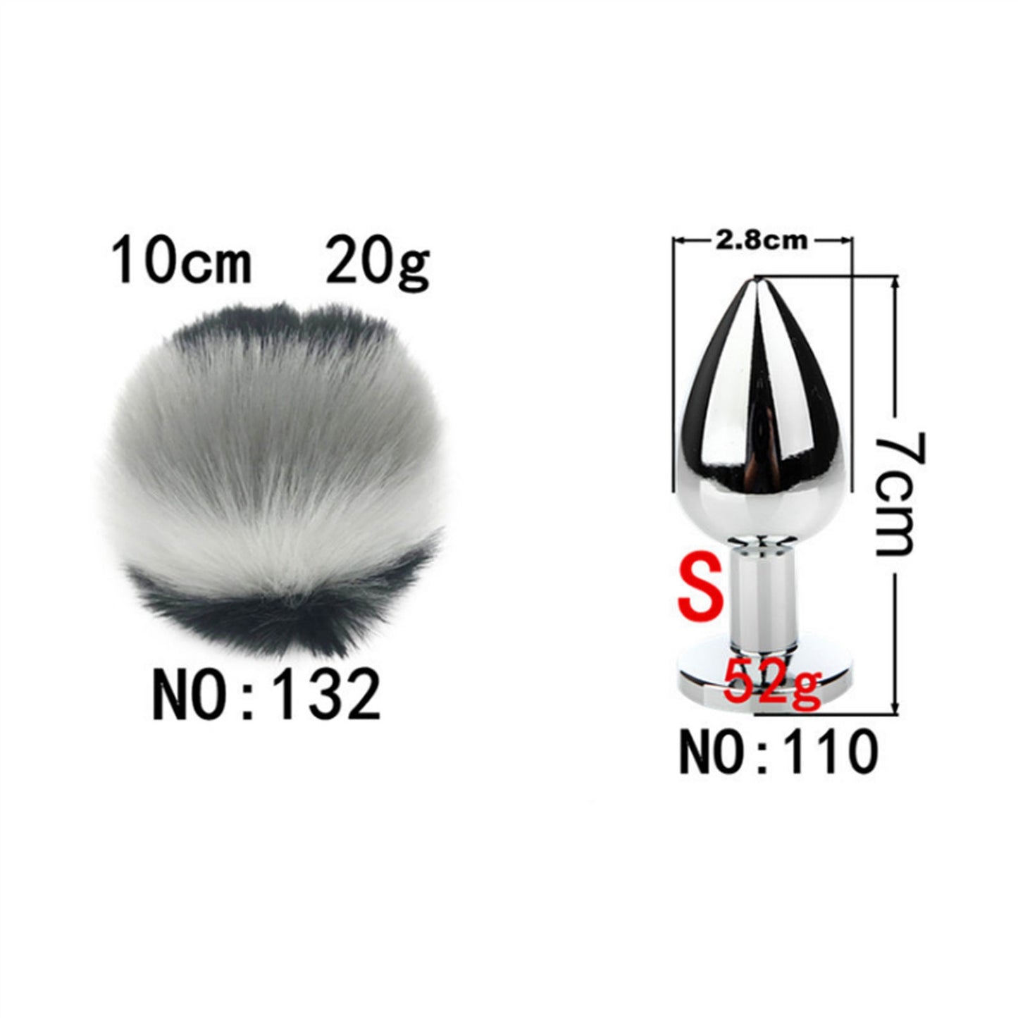 Removable Imitation Rabbit Ball Tail Stainless Ste