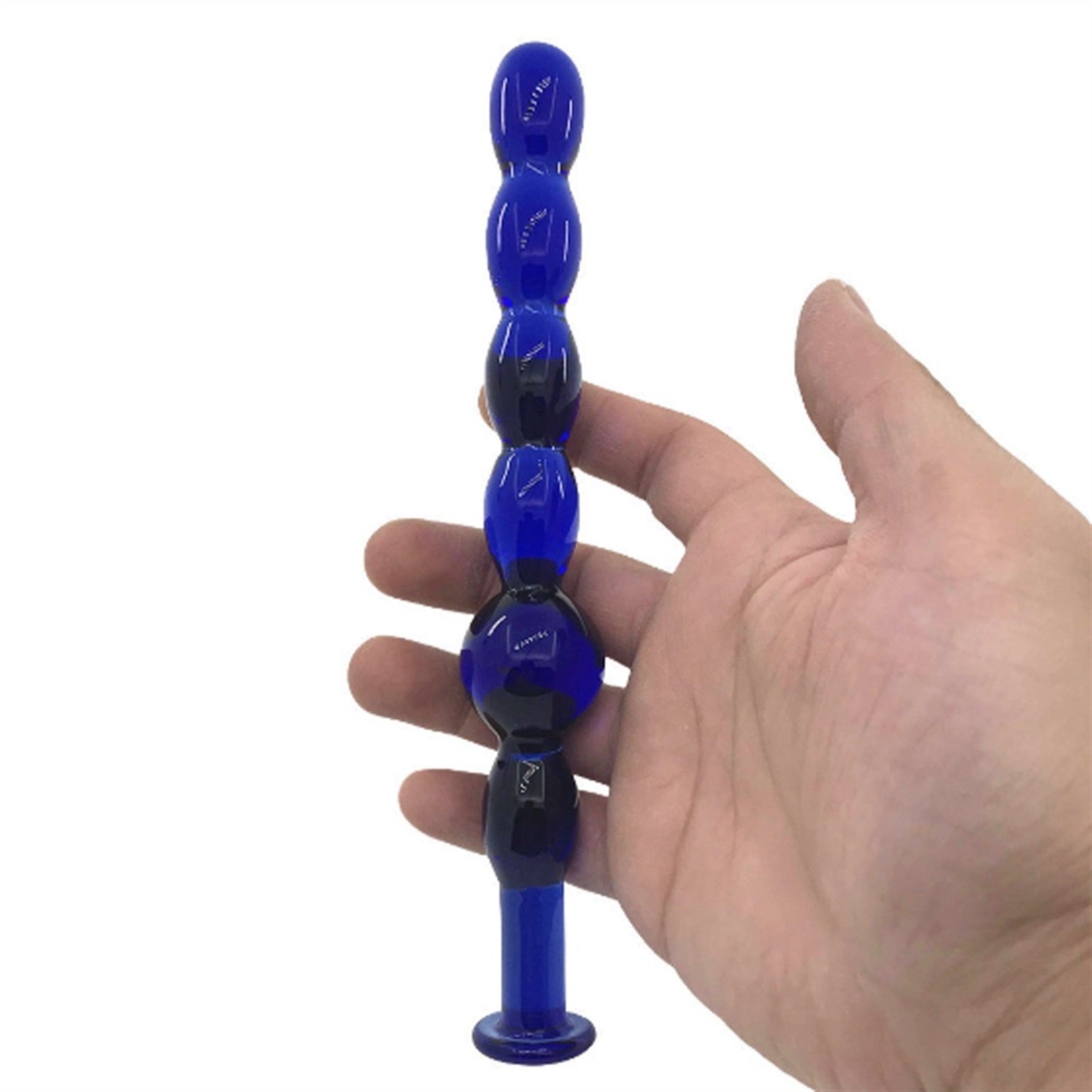 Blue Beads Crystal Glass Anal Plug Back Court Mast