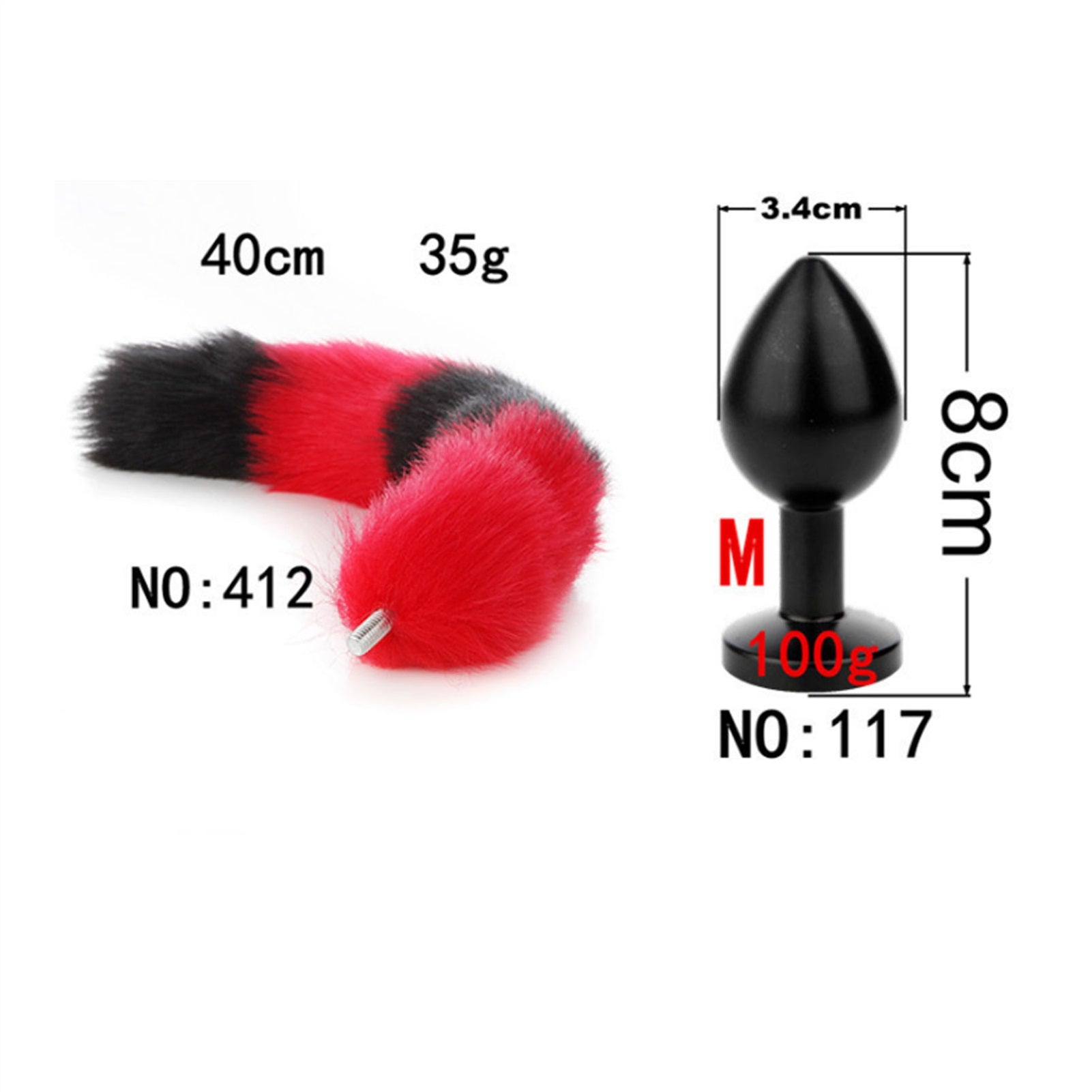 Removable Imitation Fox Tail Anal Plug For Couple 