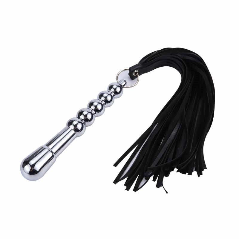 Sexy PU Leather Chain Metal Tassels Hand Whip To P