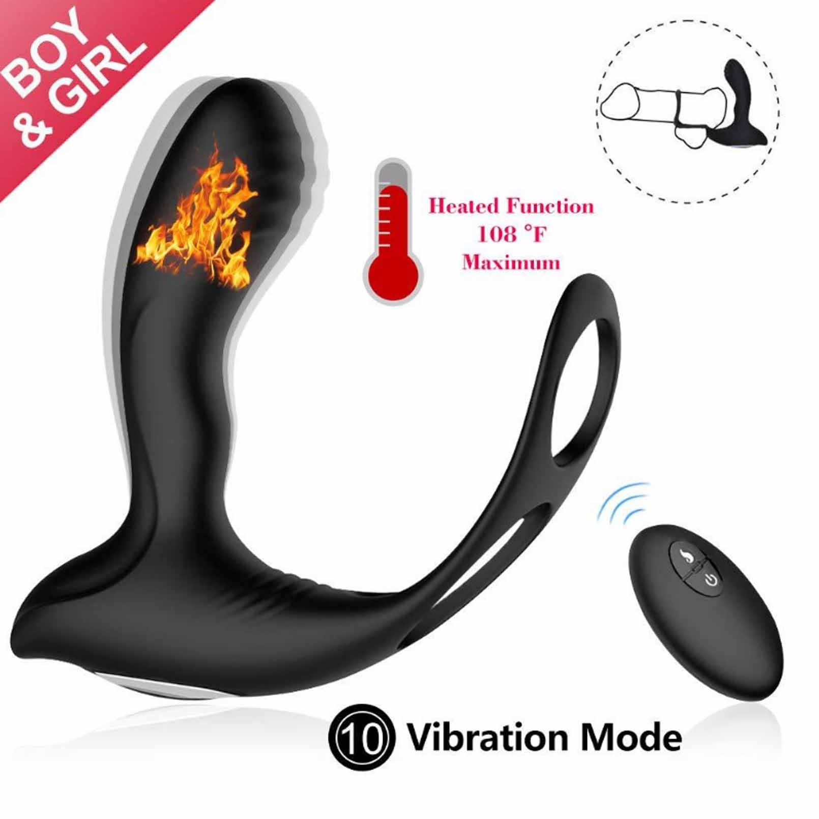 Wave-Motion Vibrating Prostate Massager Remote Con