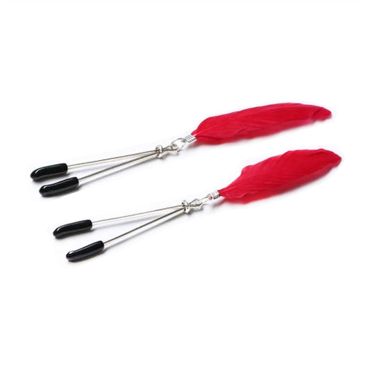 A Red Feather Pendant Nipple Clamps Clit Clamp For