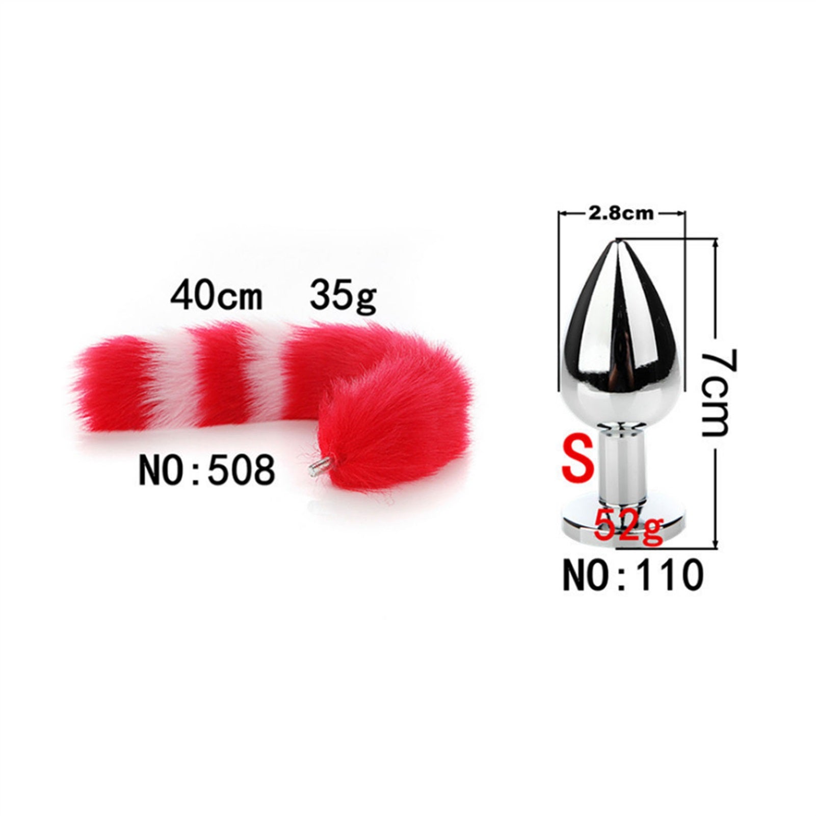 Removable Imitation Fox Tail Anal Plug For Couple 