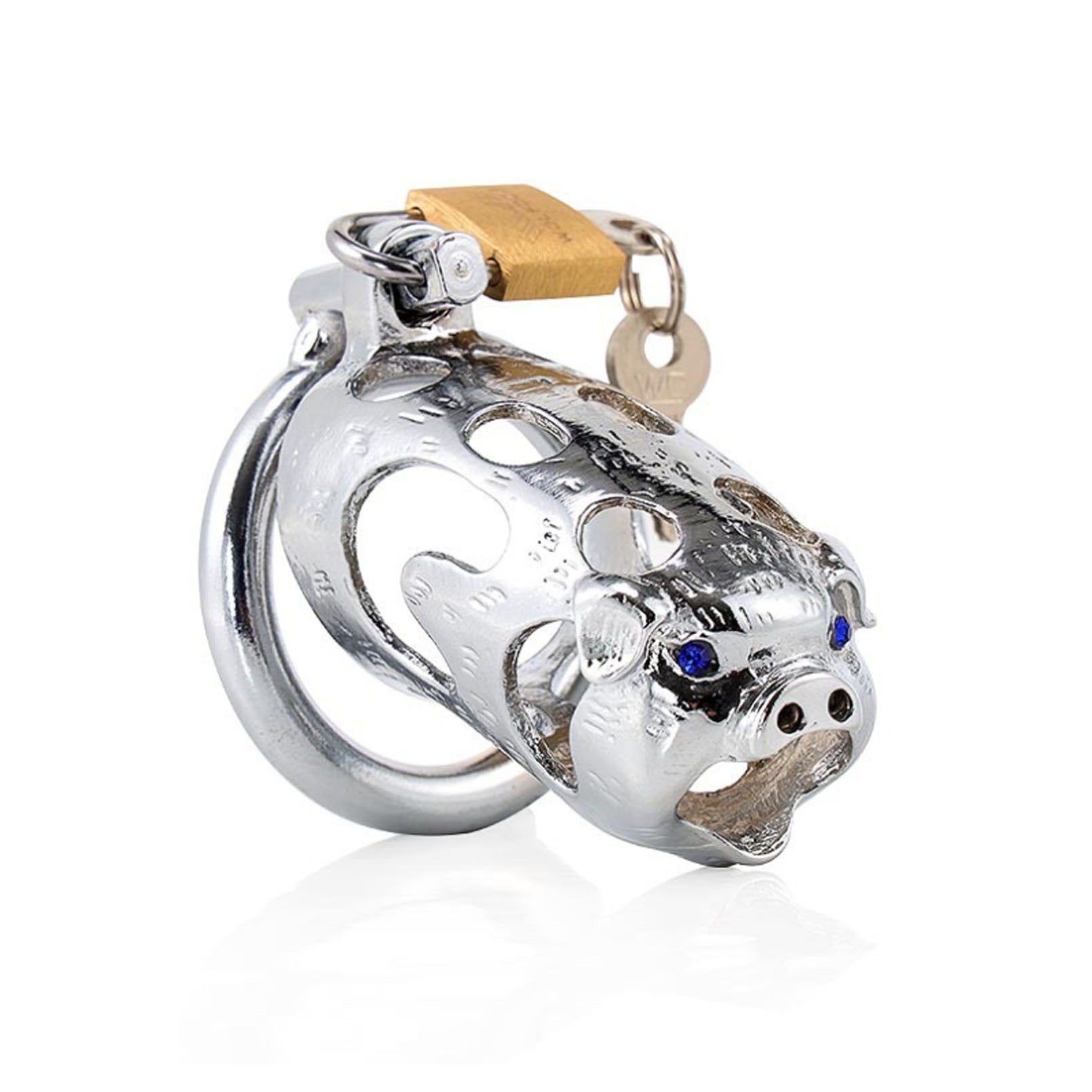 Pig Metal Chastity Lock Male Appliance Penis Restr