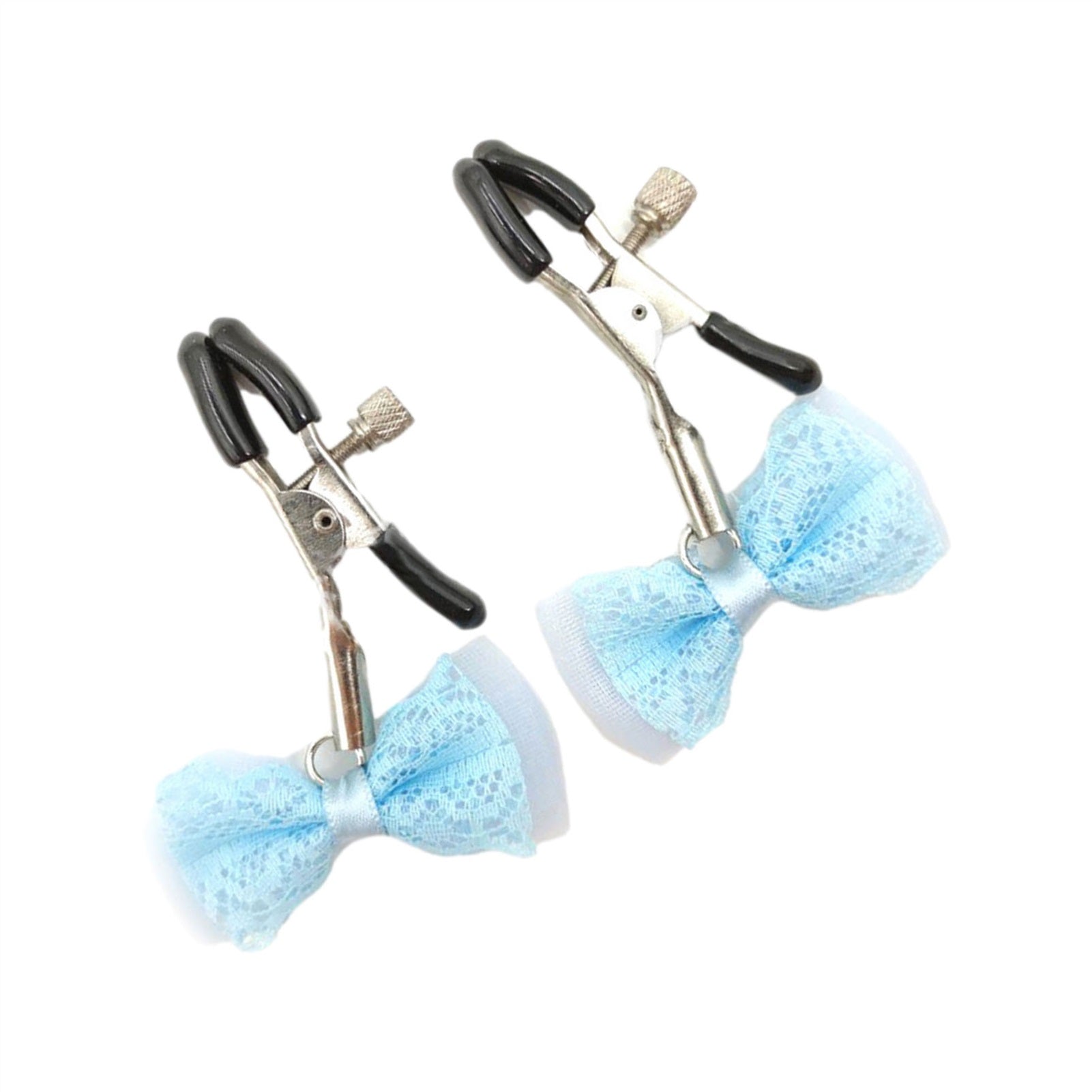 Blue Bow Metal Clip Nipple Clamps With Screw Pierc