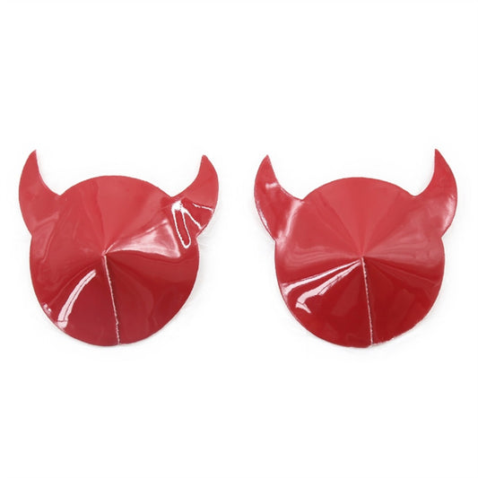 Red Round Silicone Horn Chest Stickers Sexy Breast