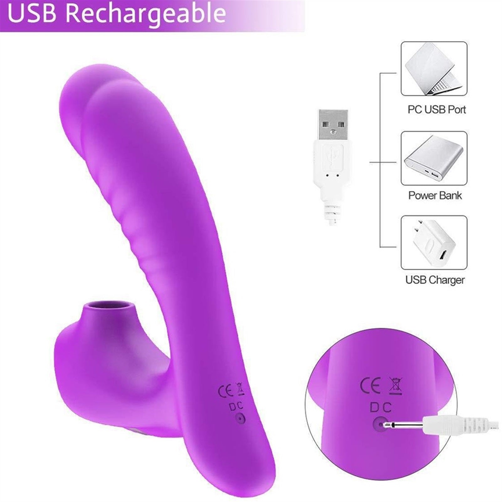 10 Frequency Silicone Vibration Dildo 2 In 1 Sucki