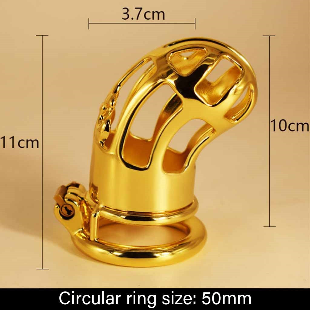 Golden penis cage stainless steel lengthened male 