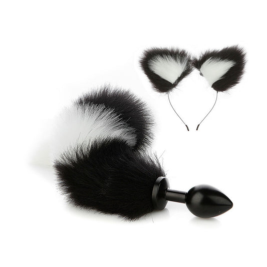 Faux fox tail anal plug ear hairpin set cosplay ad