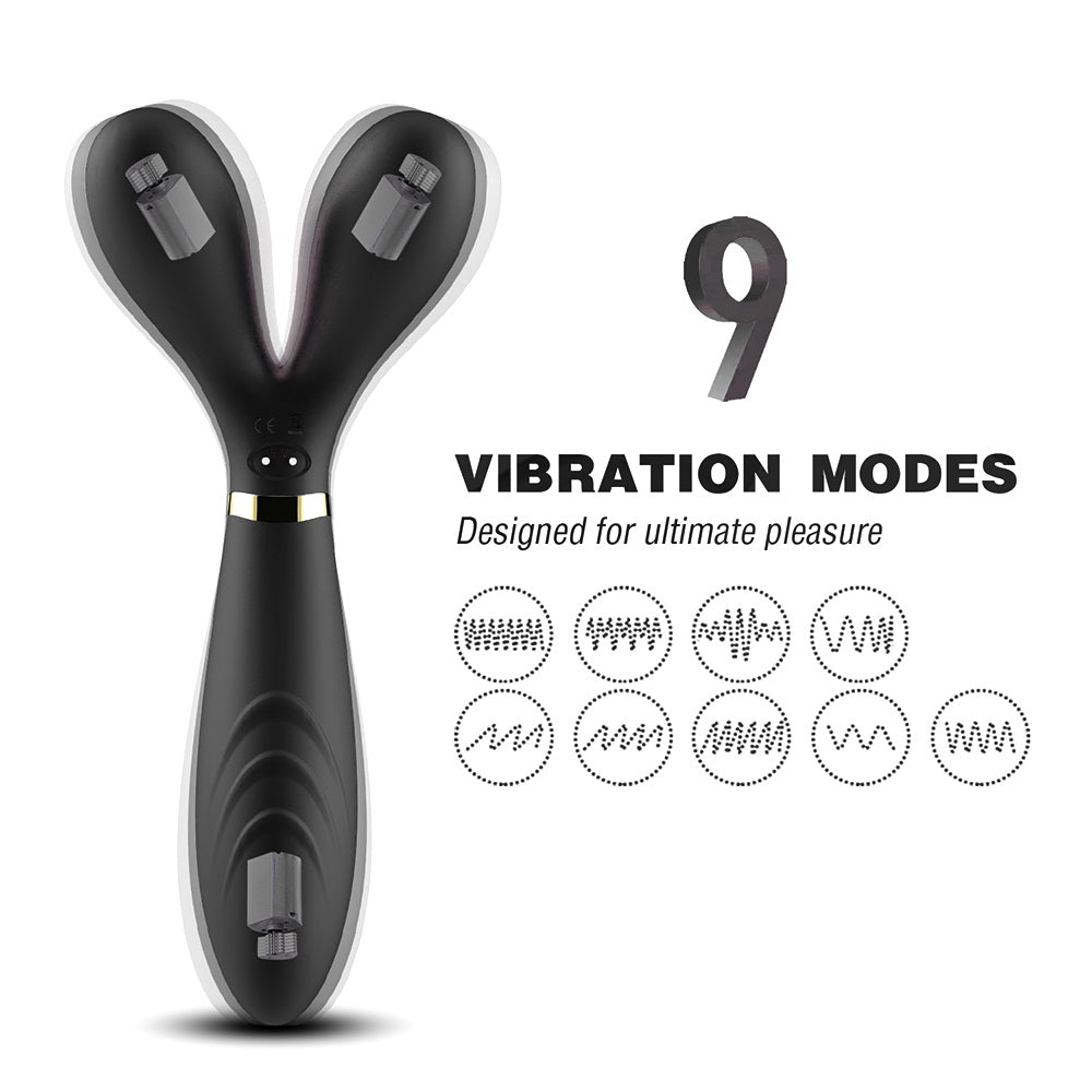 Y-shaped rabbit ear female massage vibrator couple