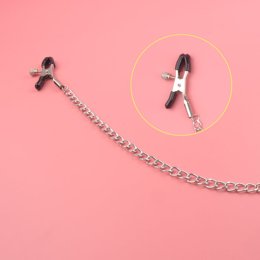 Nipple Clamp with Chain Breast Clips Nipple Stimul